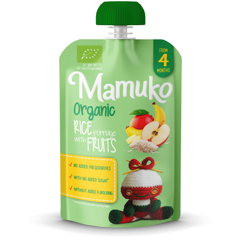 Porridge de orez cu fructe bio 100g mamuko