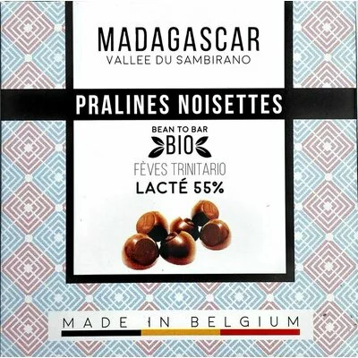 Praline belgiene artizanale cu alune de padure, Madagascar, eco 75g, Millesime
