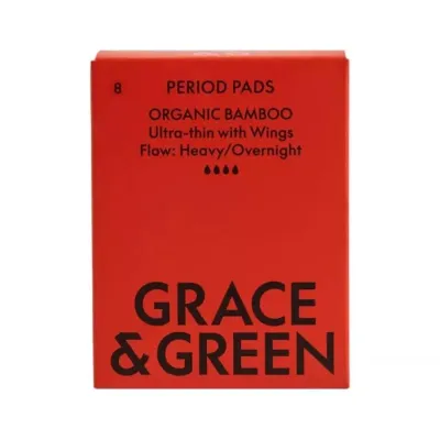 Absorbante din bambus organic pentru noapte (8 buc), Grace and Green