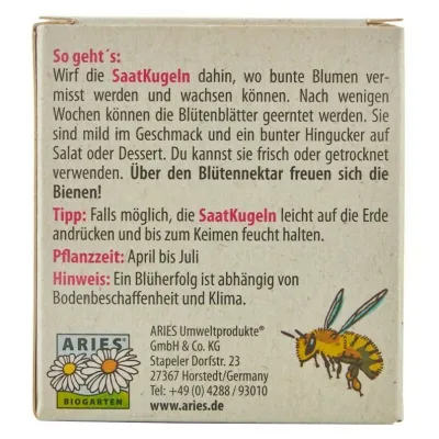 Bilute cu seminte pentru semanat - flori comestibile bio 4 bucati Aries