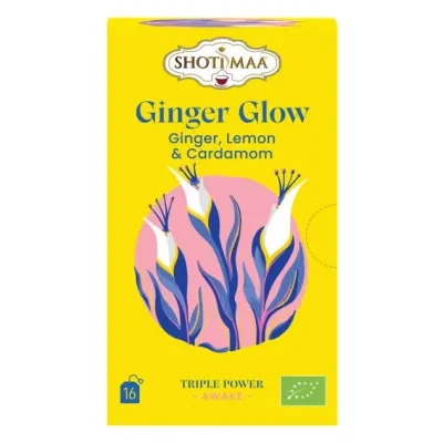 Ceai awake - ginger glow - ghimbir, lamaie si cardamom bio 16dz x 2g 32g Shotimaa