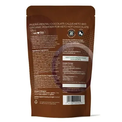 Pudra pentru ciocolata calda Keto bio 125g Obio