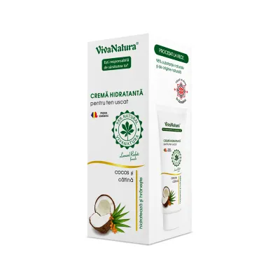 Crema de fata hidratanta pentru ten uscat, 75ml, VivaNatura