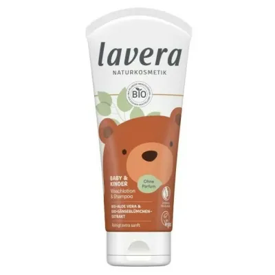 Gel de dus si sampon cu aloe vera si extract de margarete pentru bebelusi si copii 200ml Lavera