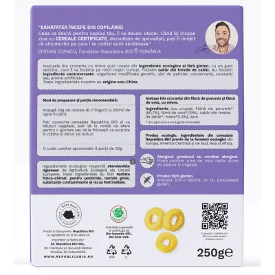 Ineluse Bio crocante cu miere FARA GLUTEN Republica BIO, bio, 250 g