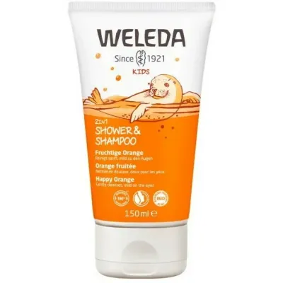 Sampon si gel de dus cu portocale pentru copii 150ml Weleda