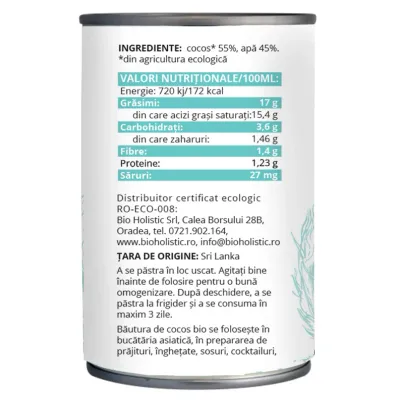 Bautura de cocos bio, 400ml, Obio