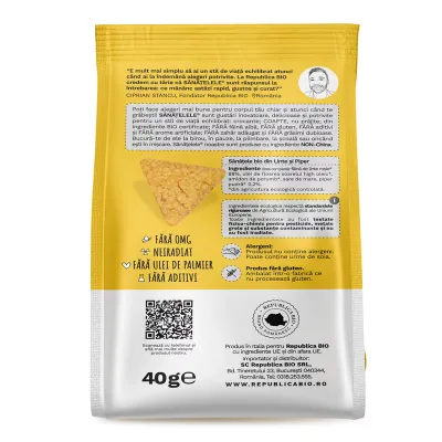 SANATELE BIO  Linte si Piper, FARA GLUTEN, 40 g, Republica Bio