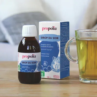 Sirop de seara pentru somn si gat cu propolis, miere si 4 plante bio 145ml Propolia