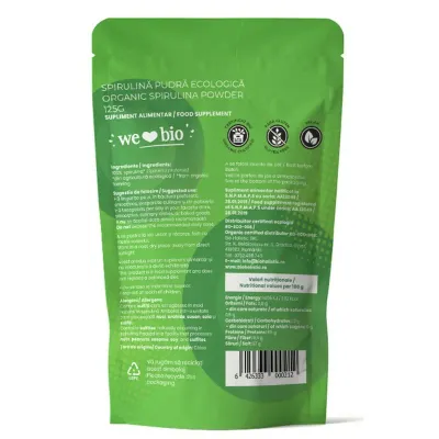 Spirulina pudra bio 125g Obio
