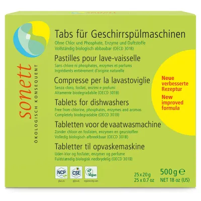 Tablete pentru masina de spalat vase ecologice 25buc x 20g 500g Sonett