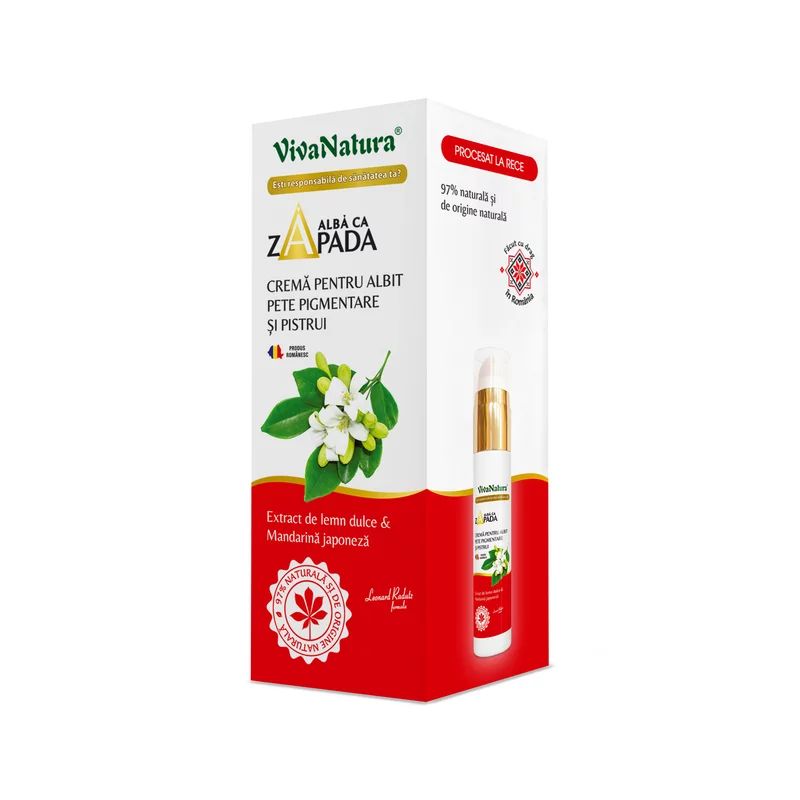 ALBA CA ZAPADA - Crema pentru albit pete pigmentare si pistrui cu extract de lemn dulce si mandarina japoneza, 45ml, VivaNatura