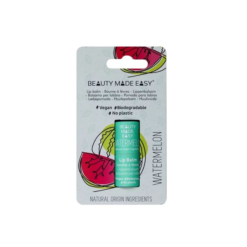 Balsam buze vegan, zero plastic, Watermelon, 5.5g, Beauty Made Easy
