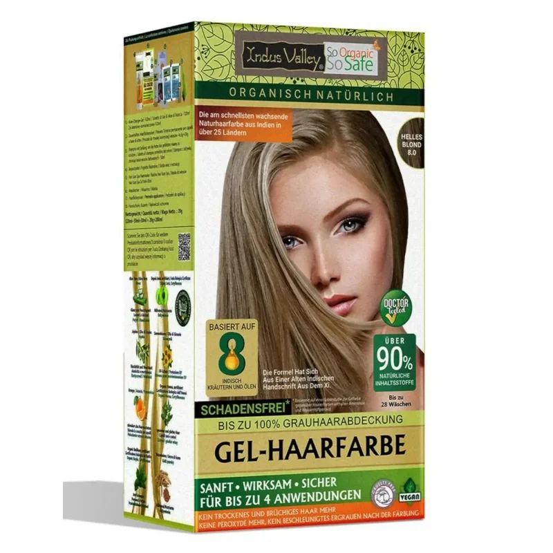 Blond Deschis 8.0 Vopsea henna gel fara amoniac, Indus Valley