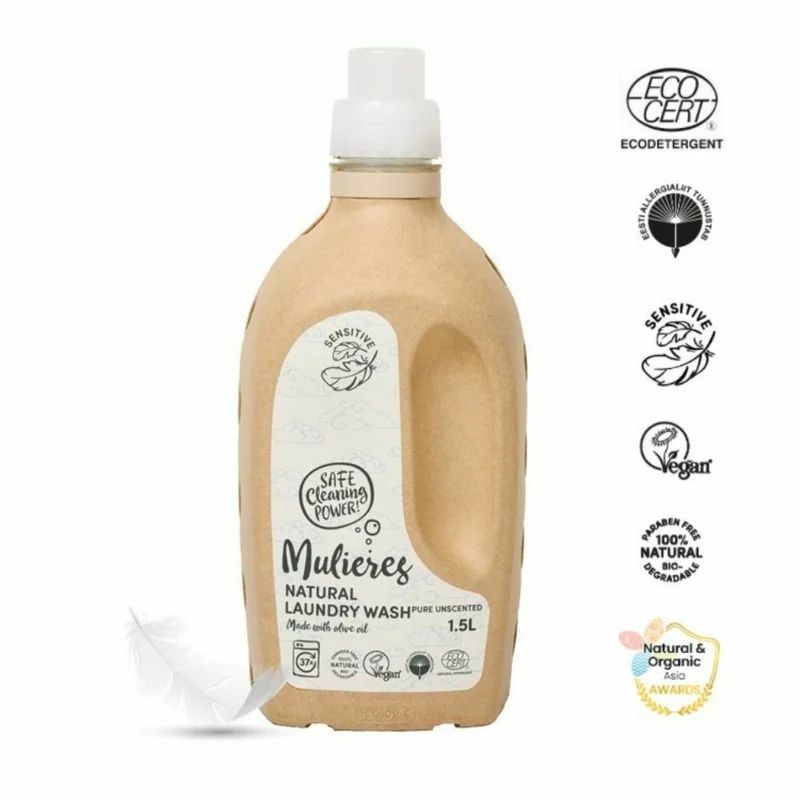 Detergent Pentru Rufe Cu Ingrediente Naturale Fara Parfum (1.5l), Mulieres