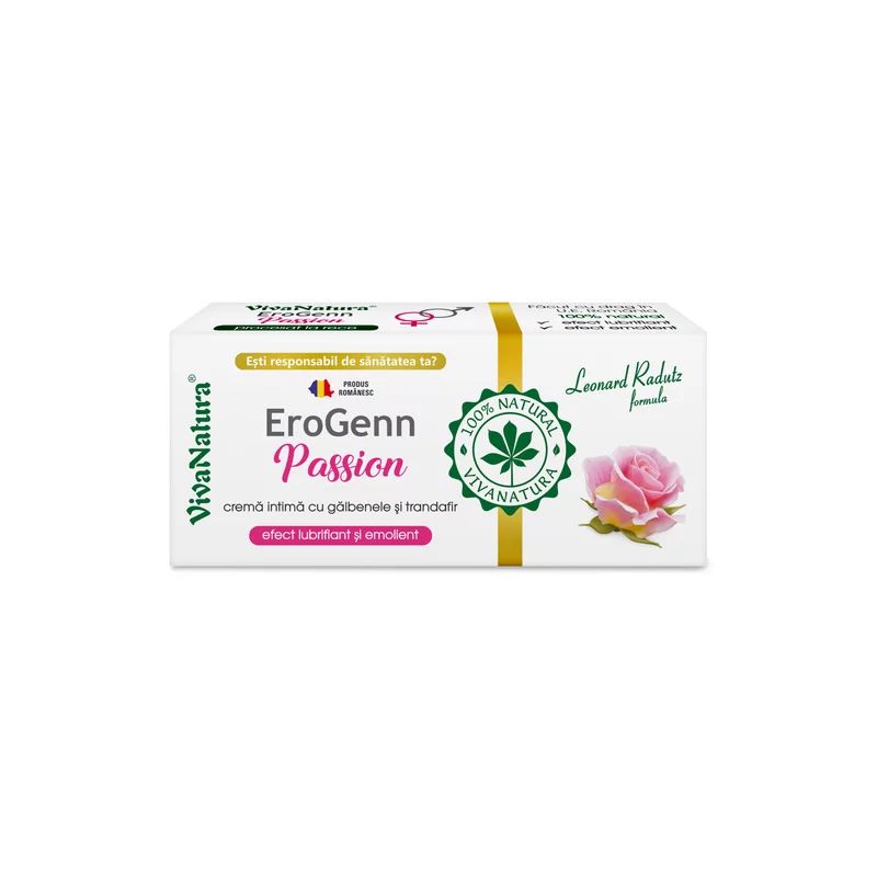 Erogenn Passion - Crema Intima Cu Galbenele Si Trandafir, 20ml, Vivanatura