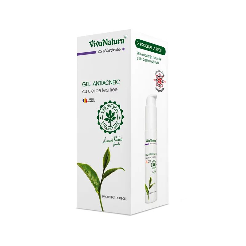 Gel antiacneic cu ulei de Tea-Tree, 45ml, VivaNatura