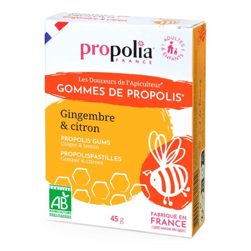 Jeleuri cu propolis, ghimbir si lamaie bio 45g Propolia