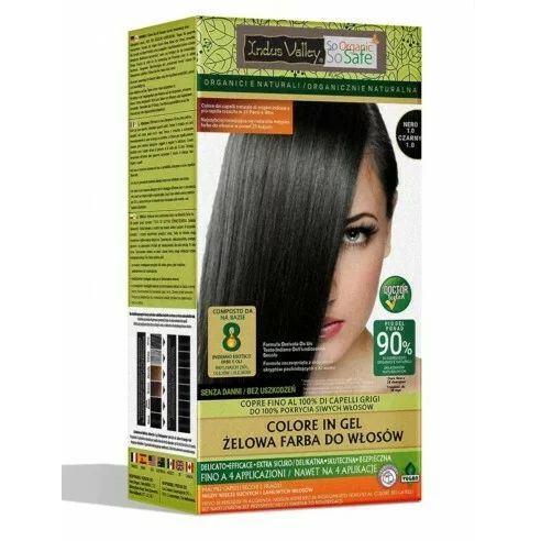 Negru 1.0 Vopsea henna gel fara amoniac, Indus Valley