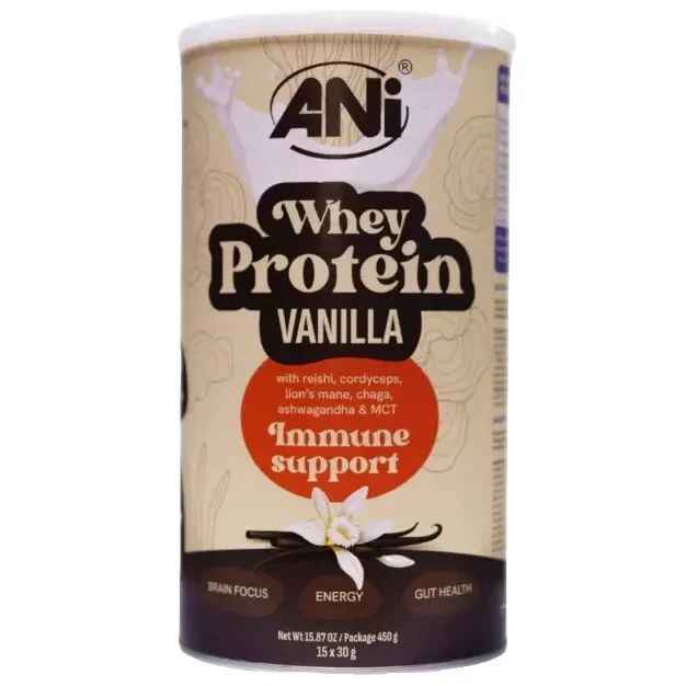 Proteina din zer cu vanilie, ciuperci si ulei MCT 450g ANi