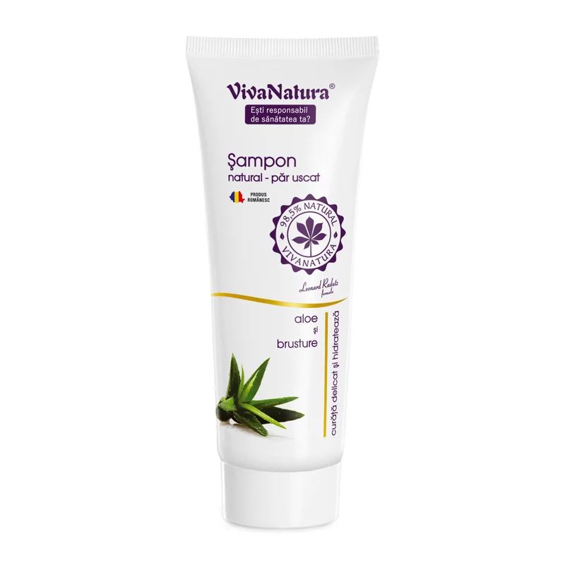 Sampon cu aloe si brusture pentru par uscat, 250ml, VivaNatura