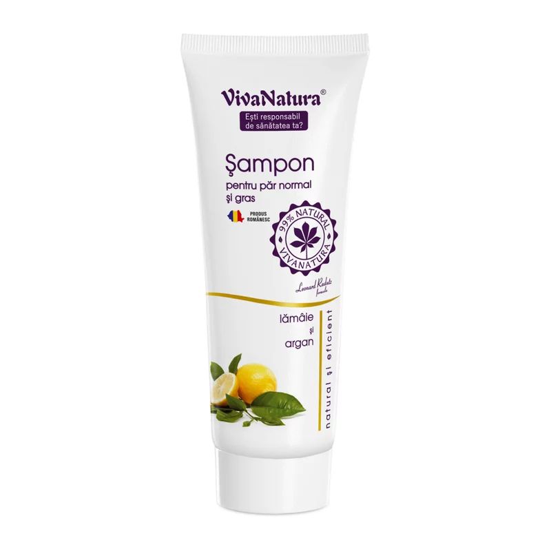 Sampon cu lamaie si argan pentru par normal si gras, 250ml, VivaNatura