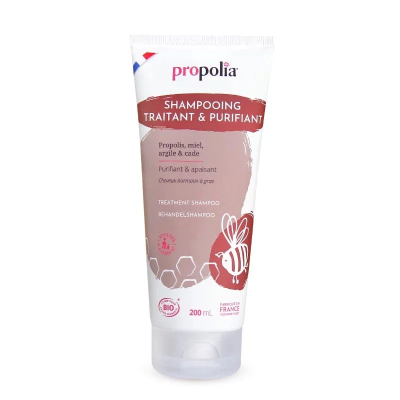 Sampon tratament purifiant cu propolis, miere, argila si ienupar ecologic 200ml Propolia