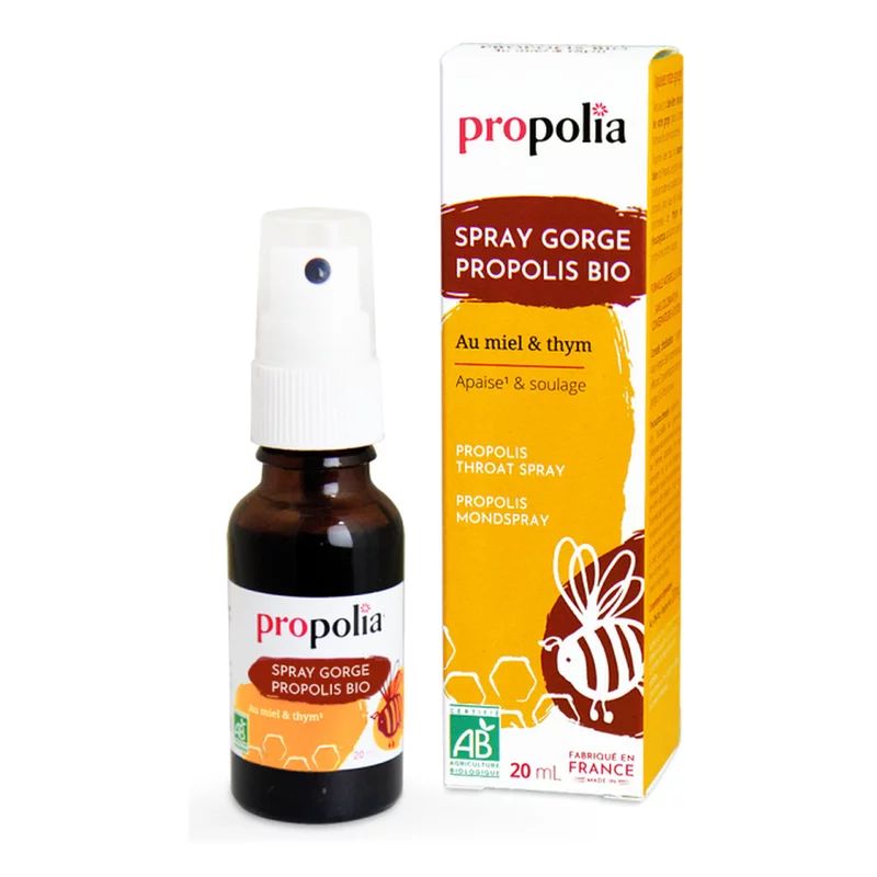 Spray calmant pentru gat cu miere, propolis si cimbru bio 20ml Propolia
