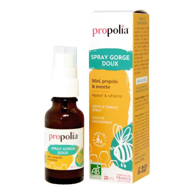Spray pentru gat cu miere, propolis si menta bio 20ml Propolia