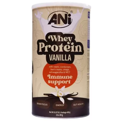 Proteina din zer cu vanilie, ciuperci si ulei MCT 450g ANi