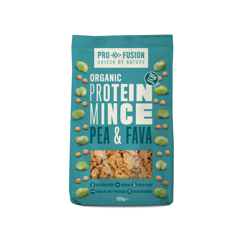 Proteina vegetala texturata din mazare si fava bucati mici 125g profusion