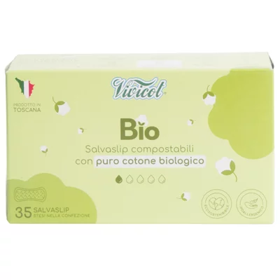 Protej slip din bumbac compostabil ecologic 1 picatura 35buc Vivicot