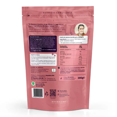 Pudra de roscove, pulbere ecologica - Republica BIO, 200 g