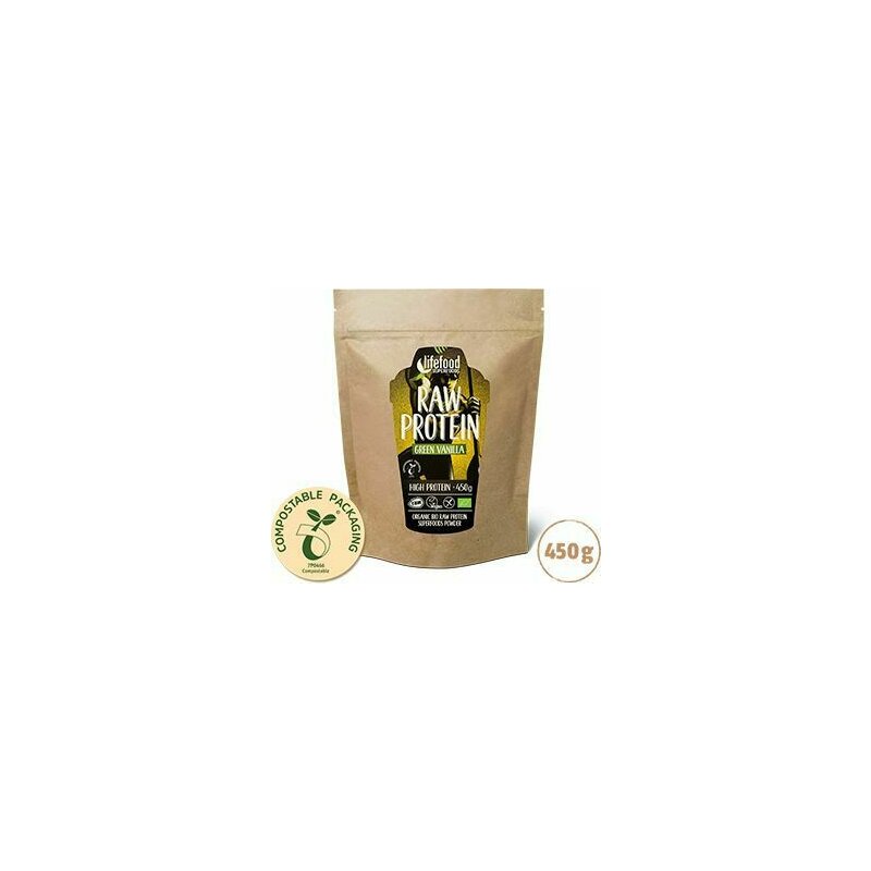 Pudra proteica green vanilla superfood raw bio 450g lifefood