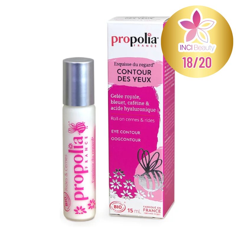 Roll-on pentru conturul ochilor cu laptisor de matca, albastrele, cafeina si acid hyaluronic ecologic 15ml Propolia