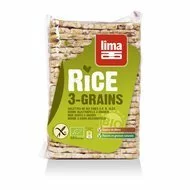 Rondele de orez expandat cu 3 cereale bio 130g Lima