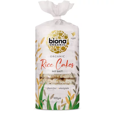 Rondele de orez integral expandat fara sare bio 100g Biona