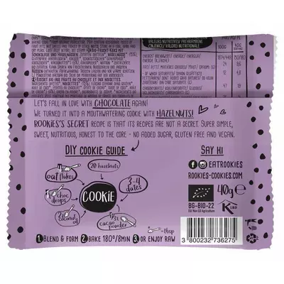 Rookies - cookie cu ciocolata si alune bio 40g