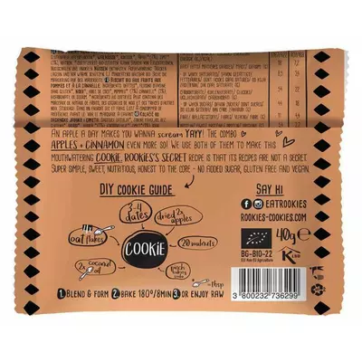 Rookies - cookie cu mar si scortisoara bio 40g