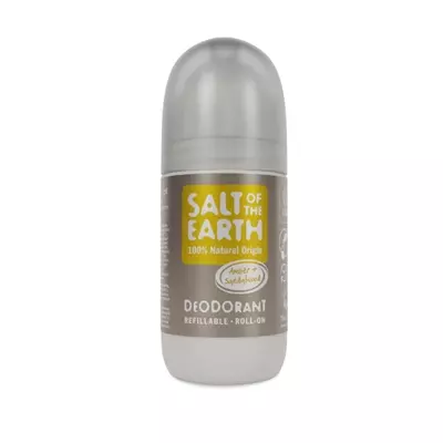 Salt of the Earth Deodorant natural roll-on, unisex cu chihlimbar si lemn de santal, 75 ml