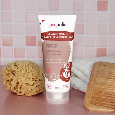 Sampon tratament purifiant cu propolis, miere, argila si ienupar ecologic 200ml Propolia