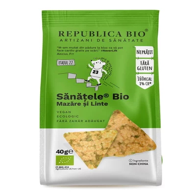SANATELE BIO  Mazare si Linte, FARA GLUTEN, 40 g, Republica Bio