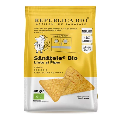 SANATELE BIO  Linte si Piper, FARA GLUTEN, 40 g, Republica Bio