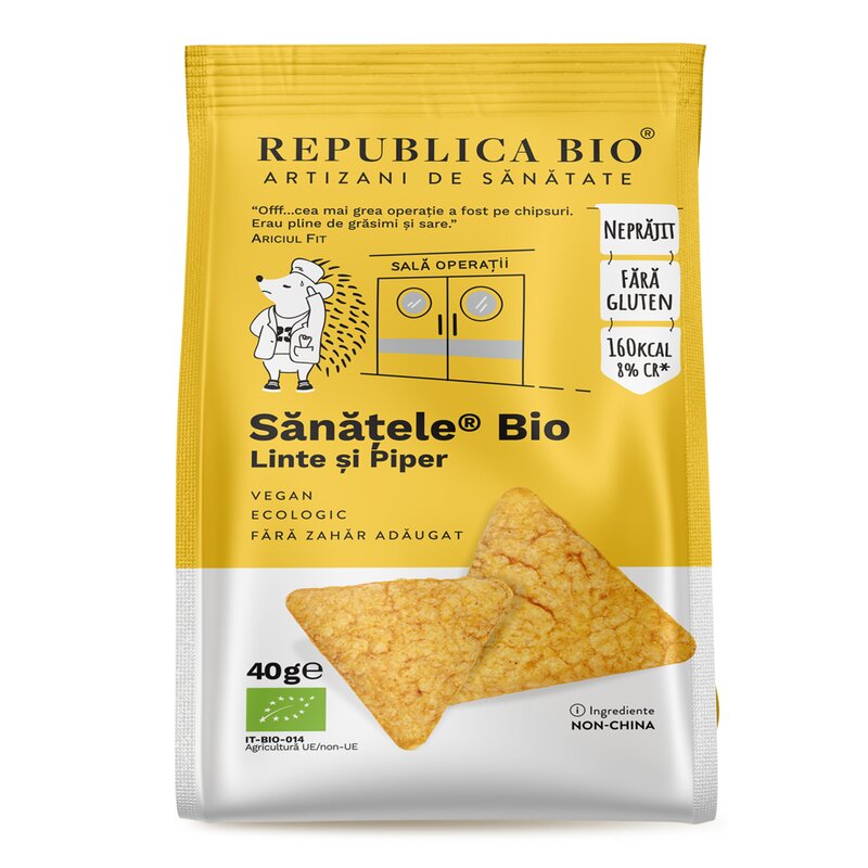 SANATELE BIO Linte si Piper, FARA GLUTEN, 40 g, Republica Bio