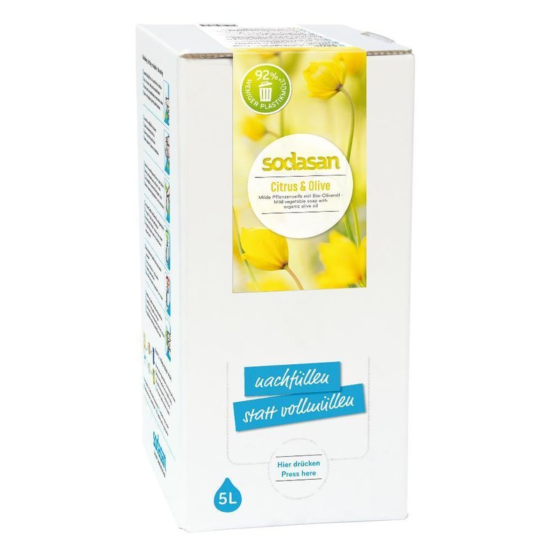 Sapun lichid/gel de dus ecologic citrice - masline 5l sodasan
