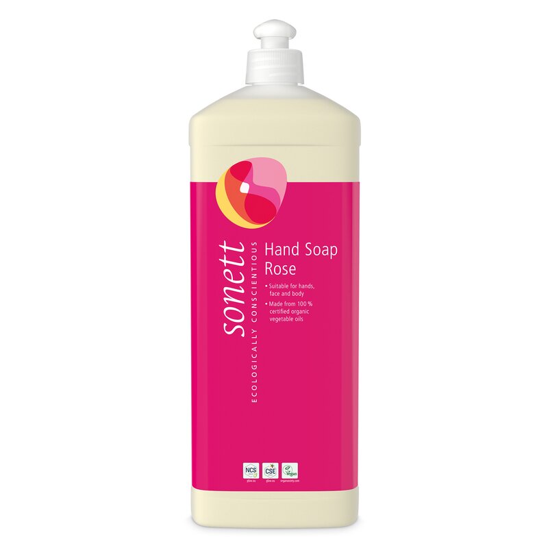 Sapun lichid pentru maini cu trandafir ecologic 1l Sonett