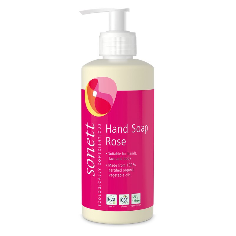 Sapun lichid pentru maini cu trandafir ecologic 300ml Sonett