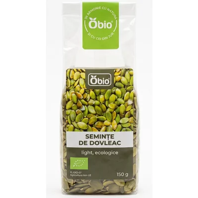 Seminte de dovleac light bio 150g Obio