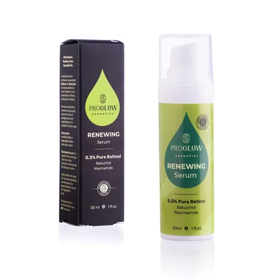 Ser antirid, RENEWING Serum, 0.3% Retinol incapsulat, Bakuchiol si Niacinamida, 30ml, ProGlow