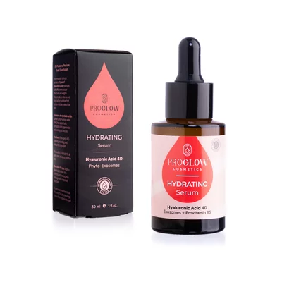 Ser hidratant, HYDRATING Serum cu 4 tipuri de Acid Hialuronic si Exozomi, 30ml, ProGlow